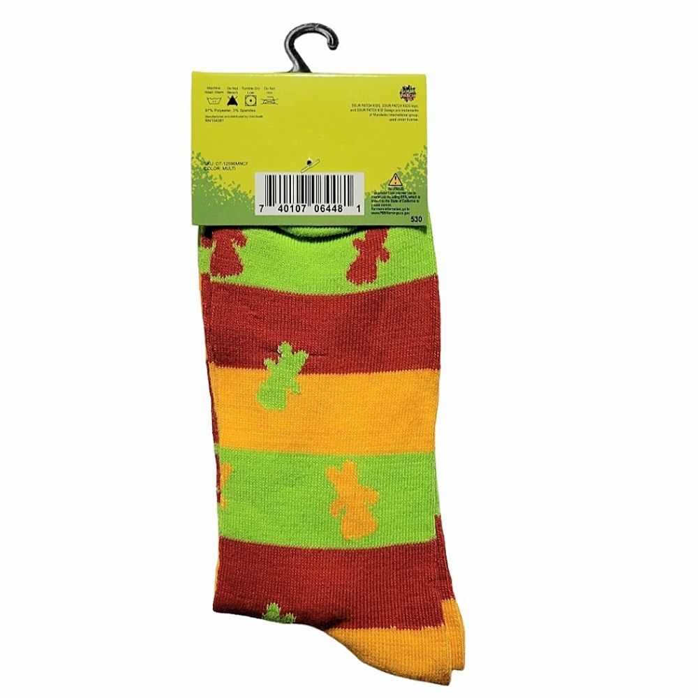 3/$20 Sour Patch Kids Crew Crazy Socks Mens Womens Green Red Unique Fun - Picture 5 of 5
